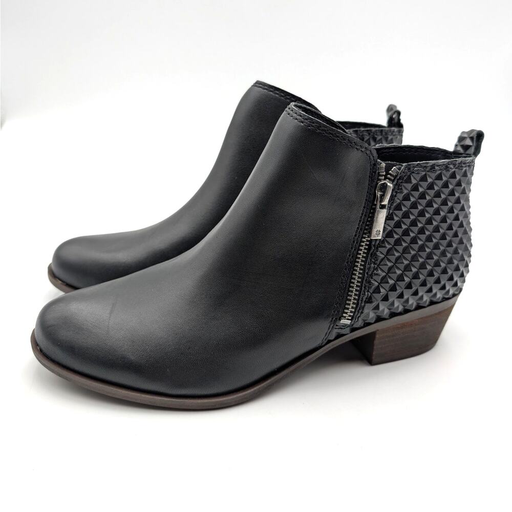 Lucky Brand Basel Block Heel Ankle Bootie Women's Black Size US10M EU41.5